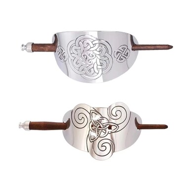 2 Pcs Celtic Hair Slide Braids Ponytail Holder Clips Hair Jewelry Viking Hair Accessories for Women Girls