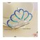 Princess Tiara Comb, 2PCS Crystal Rhinestone Crown Hair Comb, Mini Crown Rhinestone Hair Comb for Women (Blue)