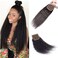 Brazilian Kinky Straight 4x4 Lace Closure 100% Unprocessed Human Virgin Hair Pre Plucked Coarse Italy Yaki Pre-Plucked Hairline Closure Natural Black With Baby Hair (18inch, kinky straight closure)