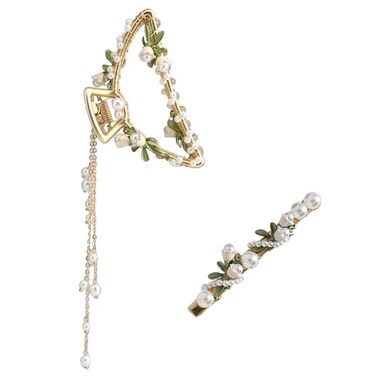 2PCS Snake Hair Claw Clips for Women, Metal Butterfly Spider Lily of the Valley Flower Silver Hair Clip Elegant Snake Design Large Hair Clamps for Thick Hair Accessories (Style 4)