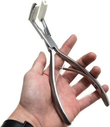 Tape in Hair Extensions Pliers Silvery Stainless Steel Flat Surface Extensions Tape Sealing Clamp Pliers Tool (Silvery)