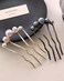 2 Pcs Pearls Twist Hair Pins Metal Hair Side Combs French Twist Hair Pins Pearls Fork Clip Pearl Hair Accessories for Wedding Brides Women (A)