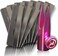 Metal Eyebrow Pencil Shaper and Mapping Sharpener, Shaping Tool for Waterproof Peel-Off Brow Pencils with 10 Razors Duckbill Sharpener, Eyebrow Mapping Kit (Pink)