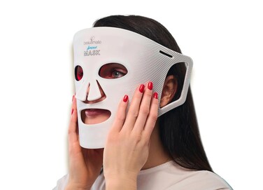 LED Light Therapy Face Mask - Red Light Therapy Treats Full Face Wrinkles - Blue Light Treats Mild to Moderate Inflammatory Acne - 850 Infrared Light - At Home Skincare Portable LED Mask