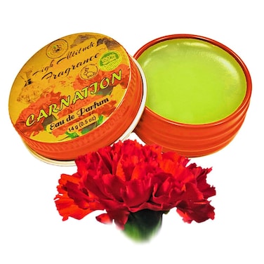 CARNATION Perfume - Eau de Parfum - Solid Balm - Natural Essential Oils Aromatherapy Fragrance (Dianthus Caryophyllus, Lily Fresh Green Floral Spicy Clove) Travel Size, Party Guest Favors Gifts -0.5oz