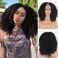 SCENTW V part Curly Wigs for Black Women Afro Curly Twist Out African American Wig Upgrade U Part Wigs Afro Bomb Kinky Curly Synthetic Glueless Full Head Clip in Half Wigs No Leave Out Thin Part Wig