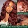13x4 HD Lace Frontal Wig for Black Women BUG Long Body Wavy Lace Front Wigs With Baby Hair Red Body Wavy Lace Front Wigs Synthetic Pre Plucked Wigs Hair Lace Front Wigs (B-Burgundy, 30Inch)