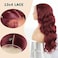 13x4 HD Lace Frontal Wig for Black Women BUG Long Body Wavy Lace Front Wigs With Baby Hair Red Body Wavy Lace Front Wigs Synthetic Pre Plucked Wigs Hair Lace Front Wigs (B-Burgundy, 30Inch)