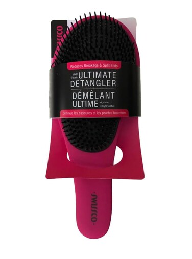 Swissco Soft Touch Detangling Hair Brush for Natural, Curly, Wet or Dry Hair (Dark Deep Pink)