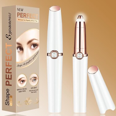Eyebrow Hair Remover, Upgraded Hair Removal Trimmer, Flawless &amp; Pain-Free Facial Hair Removal for Women &amp; Men, Body Hair Trimmer Personal Groomers for Upper Lips/Nose/Eyebrow/arms/Legs (Pearl White)