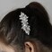 2 Pieces Silver Rhinestone Hair Clips Flower Fancy Hair Clips Sparkly Hair Barrettes Crystal Pearl Hairpins Bling Wedding Accessories for Women Bridal