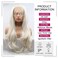 Kalisa Platinum Blonde Wavy Wig for Women Long Body Wavy 60# Platinum White Lace Front Wig Synthetic Platinum Glueless Wig Heat Resistance Fiber Daily Wear Costume Wigs