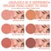 6 Color Shimmer Silky Matte Blush &amp; Contour Highlighter Set With Makeup Brush