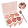 6 Color Shimmer Silky Matte Blush &amp; Contour Highlighter Set With Makeup Brush