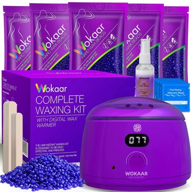 Full Body Waxing Kit for Women Men, NEW 17.6 oz Wax Beads,Gentle, Hypoallergenic,Per Month Wax Kit for Sensitive, Combination Skin - Wax Warmer For Hair Removal, Easy To Use