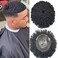 Afro Toupee for Black Men Durable Full Poly Skin Base Hair Replacement System for African American Injected PU 8x10 Inch Hairpiece Fashion Afro Curl Mens Wigs Medium Density Natural Looking
