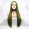 26" Long Straight Olive Green Synthetic Lace Front Wigs for Women Heat Resistant Synthetic Hair Lush Green Wigs Women Replacement Daily Party Use Drag Queen Wig