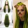 26" Long Straight Olive Green Synthetic Lace Front Wigs for Women Heat Resistant Synthetic Hair Lush Green Wigs Women Replacement Daily Party Use Drag Queen Wig