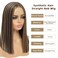 Alileona Bob Straight Highlight Wig Synthetic Bob Black women Straight Bob Lace Front Wig 14inch Blunt Cut Short Bob Synthetic Wigs for Black Women (F4/27#)