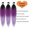 Purple Ombre Braiding Hair Pre Stretched Colored Hair Extensions for Braiding Micro Box Braids Prestretched Pre Stretched Braiding Hair Ombre 26 inch 3 Packs
