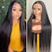 Lace Front Wigs Straight 13x4 HD Transparent Lace Frontal Wigs Pre Plucked 180% Density Brazilian Virgin Human Hair Wigs for Black Women 24inch Cheap Human Hair Wigs 24inch