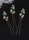 YERTTER 3 Pcs Hair Pins Green Crystal Pearl Bridal Hair Accessories for Bride and Bridesmaids Wedding Hair Piece