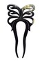 Marycrafts 2 Prongs Black Butterfly Buffalo Horn Hair Fork Hairfork Hair Sticks Hair Accessories