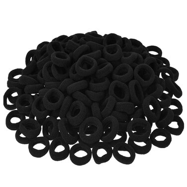 Rpanle100 Pieces Elastic Hair Ties, Multicolor Hair Elastic Bands Ponytail Holders, 2.5 mm Hair Bands Hair Bobbles for Women Girls (Black)