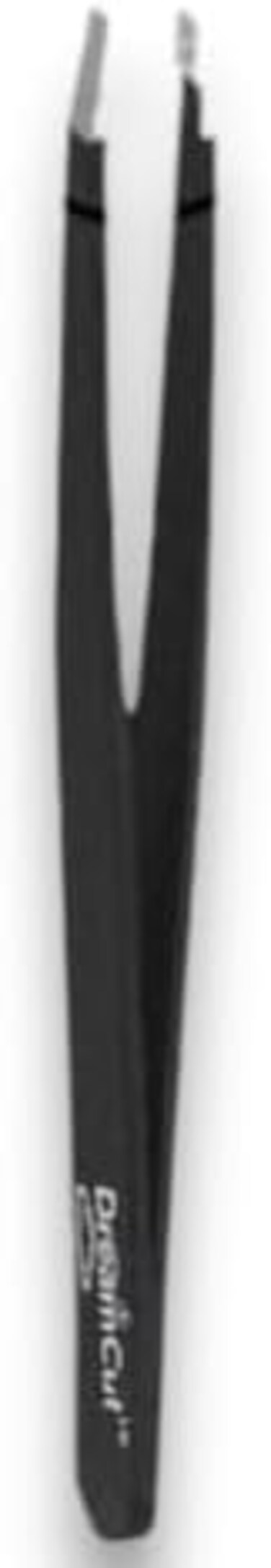 Professional Slant Tweezers - Precision Stainless Steel Black Tips for Eyebrows and Ingrown Hair