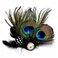 Aliotech Butterfly Peacock Feather Hair Clip with Artificial Pearl Rhinestones, 13.2*8cm - Bridal, Wedding &amp; Party Hair Accessory