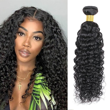 10A Brazilian Water Wave Bundles 16 inch Human Hair Bundles Unprocessed Water Wave Human Hair Extensions Brazilian Water Wave Virgin Hair Weave Double Wefts Natural Color