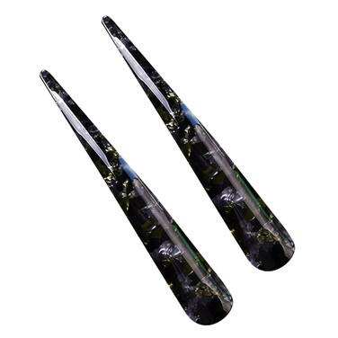 2 Pack Large Metal Claw Duckbill Alligator Clips For Thick or Heavy Hair Beak Cellulose Acetate Hair Clips Teeth Hair Barrettes No Slip Grip Hair Slide Stylish (Black)