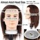 Male Mannequin Head with 100% Human Hair Haircut Training Head with Thick Hair Hairdresser Manikin Head Doll Head for Hair Styling and Practice Handsome Face Adult Head Size (8-10Inch 3B#)