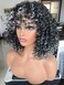PRETTIEST Afro Curly Wigs with Bangs for Black Women Kinky Curly Wig for Daily Wear (Ombre Grey)
