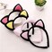 2pcs Lovely Cute Cat Ears Plush Cloth Headband Headwear Head Wrap Hairband Hair Bands Hair Hoops Suitable for Cosplay Holiday Party (Random Color)