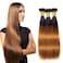 Brown Human Hair Bundles Ombre Straight Brazilian Virgin Hair 1b/30 3 Bundles 95-100g Each Black Women Sew-In Hair Extension 26 Inch