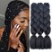 Black Jumbo Braiding Hair Extensions Black Braid for Crochet Hair Premium Synthetic Fiber Single Color for Women 24 Inches 100g/bundle (3 Bundles/Pack,Black)