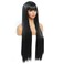 Wig with Bangs Long Black Wigs for Women 30 Inch Synthetic Straight Hair, Cosplay Costume Party Daily Wear