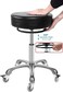 Round Rolling Stools with Wheels - Adjustable Swivel Stool Chair Heavy Duty Rolling Stool 400 lbs Thick Cushion Desk Stool for Kitchen Counter Shop Salon Spa Medical Garage(Black)