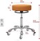 Round Rolling Stools with Wheels - Adjustable Swivel Stool Chair Heavy Duty Rolling Stool 400 lbs Thick Cushion Desk Stool for Kitchen Counter Shop Salon Spa Medical Garage(Camel)