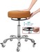 Round Rolling Stools with Wheels - Adjustable Swivel Stool Chair Heavy Duty Rolling Stool 400 lbs Thick Cushion Desk Stool for Kitchen Counter Shop Salon Spa Medical Garage(Camel)