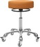 Round Rolling Stools with Wheels - Adjustable Swivel Stool Chair Heavy Duty Rolling Stool 400 lbs Thick Cushion Desk Stool for Kitchen Counter Shop Salon Spa Medical Garage(Camel)