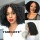 Glueless Wigs Human Hair Pre Plucked Pre Cut Kinky Curly Short Wear and Go Glueless Bob Wigs For Black Women Wet and Wavy Swiss Hd Transparent Lace Closure Wig 5x5 180% Density Middle Part (1B#16inch)