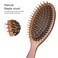 Handmade Wooden Cushion Hair Brush for Women Men Hairbrush with Bamboo Pins Massage Scalp &amp; Detangling for Curly Thick Long Fine Dry Wet Hair (Oval Shape)