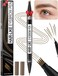 Microblading Eyebrow Pen - Eyebrow Pencil Magical 2-in-1 Dual-Ended Waterproof Eye Brow Pencils for Women with 4-Fork-Tip &amp; Precise Brush-Tip for Natural Hair Like Strokes, Last All-Day, Brown