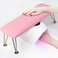 Arm Rest for Nails, Sturdy Nails Arm Rest for Nail Tech with Space for Nail Lamp, Reduces Back Pain, Easy Clean Hand Rest for Manicures and Pedicures (Pink)