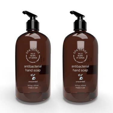 Antibacterial Hand Soap with Aloe Vera - Kills 99.99% of Germs - Non-Drying, Hydrating, Conditioning - Rich, Creamy, and Nourishing Hand Wash, 16 Ounce, Unscented, 2 Pack