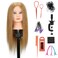 SOPHIRE 100% Real Human Hair Mannequin Head with 9 Tools and Clamp, Hairdressers' Practice Training Head and Cosmotology Doll Head for Hairstyling and Braid - #27