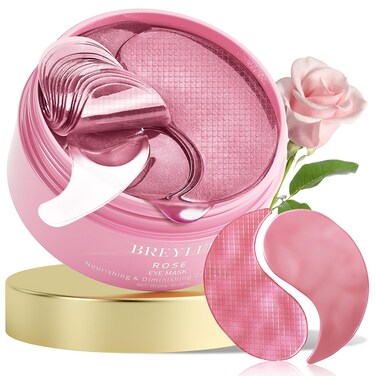 BREYLEE Rose Eye Mask&ndash; 60 Pcs, Under Eye Patches,Eye Patches For Puffy Eyes,Hydrates, Improves And Firms The Eye Area, Suitable For Both Women And Men.