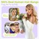 Bangs Hair Clip 100% Real Human Hair Clip in Bangs French Fake Bangs Hair Extensions Fringe with Temples Hairpieces Wispy Curved Bangs For Women Ash Blonde